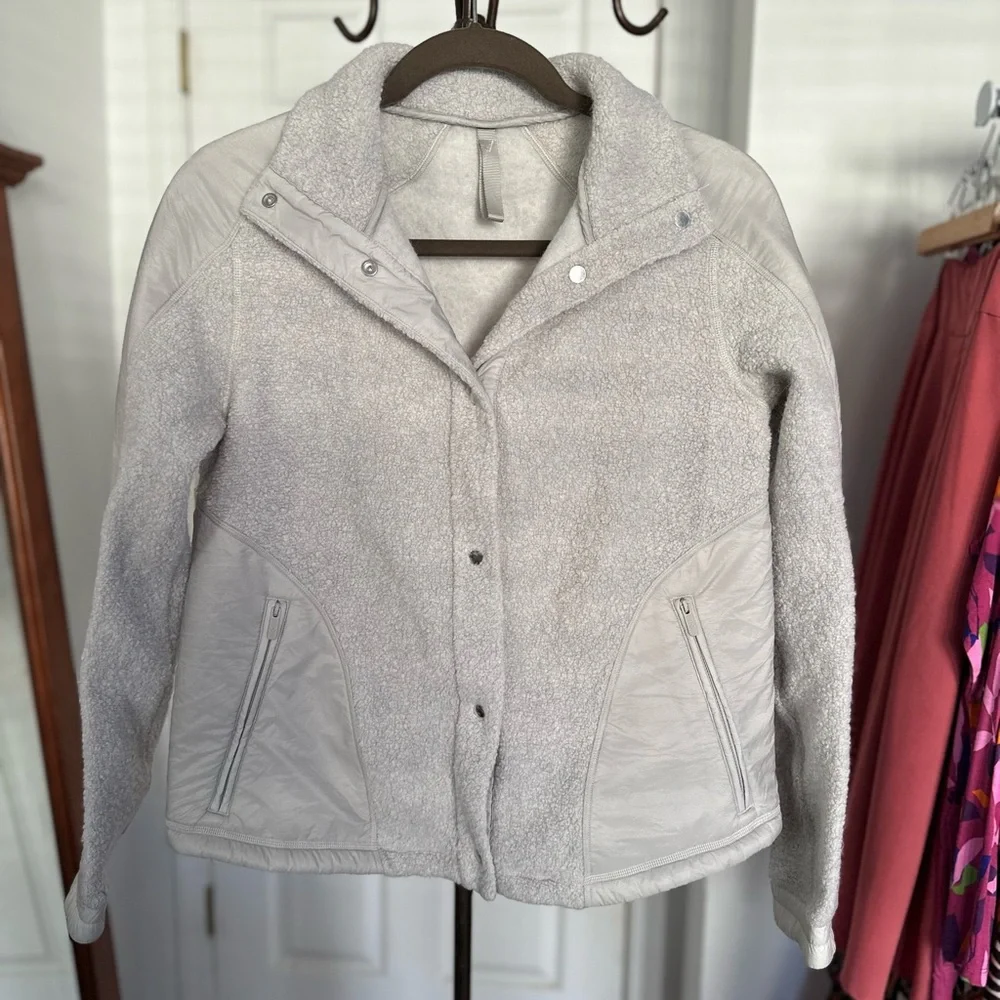 LULULEMON Go Cozy Jacket WOOL SIZE 4 new no tag heathered ceramic - Picture 4 of 11